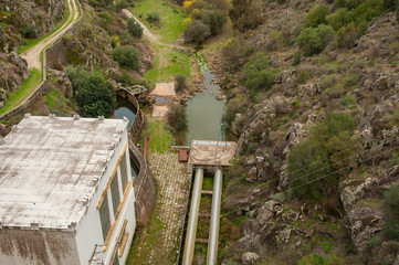 Wall Mural - Dam bed on the Tejo river, in Portugal, without water. It is possible to walk where there should be many cubic meters of water