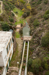 Wall Mural - Dam bed on the Tejo river, in Portugal, without water. It is possible to walk where there should be many cubic meters of water