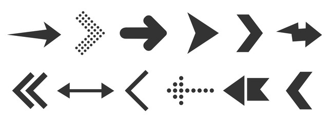 Poster - Black arrow icons for web design isolated on white. Vector illustration