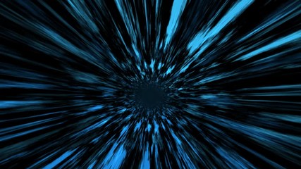 Wall Mural - Space warp speed through wormehole as since fiction universe teleport with cosmic design light rays. Space transport concept