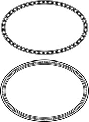 Poster - pair of black strict oval frames for your design