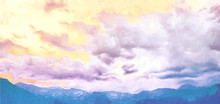 Beatiful Sky With Clouds Artistic Craft Painting