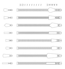 Slider Pull Theet Zipper Construction Kit Fashion Swatch Brush Elements