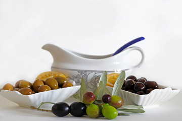 Olive oil and olives