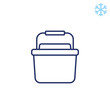 Portable fridge, cooler line icon