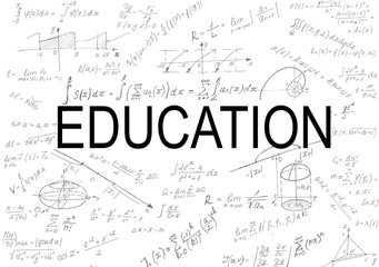 Wall Mural - education words and numbers concept