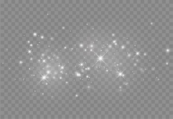 glowing light effect with many glitter particles isolated on transparent background. vector starry c