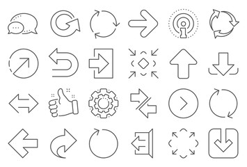 Aufkleber - Share arrow icons. Set of Download, Synchronize and Recycle icons. Undo, Refresh and Login symbols. Sign out, download and Upload. Universal arrow elements, share, synchronize sign. Vector