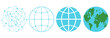 © Serazetdinov - Vector set icons of a globe