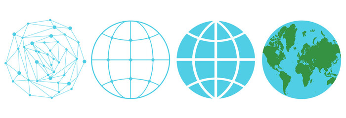 vector set icons of a globe