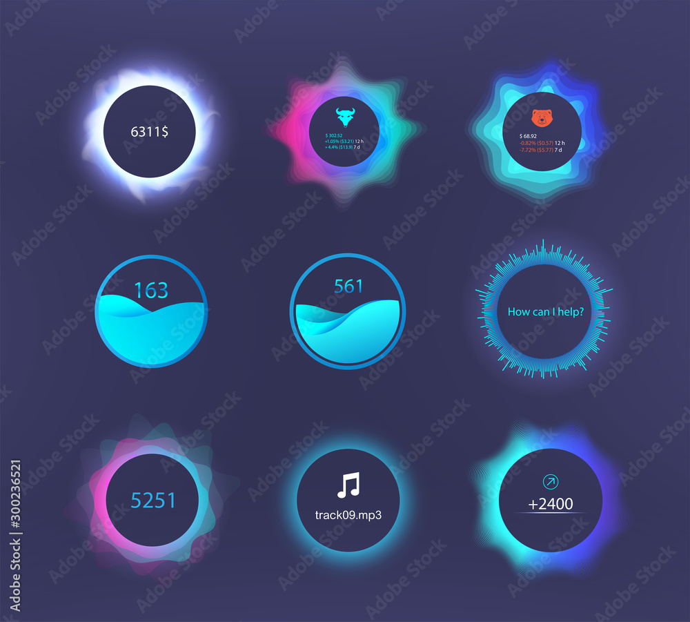 Circle interface bar, control knob used for regulating. Progress bar ...