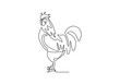 Chicken rooster continuous one line drawing minimalism. Vector sketch hand drawn simplicity style.
