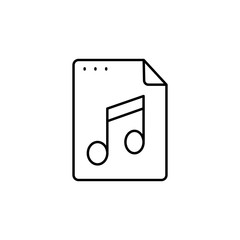 Poster - File, document, note, music icon. Simple line, outline vector of icons for ui and ux, website or mobile application