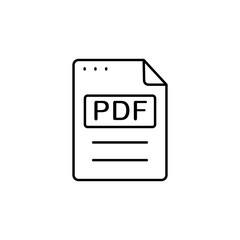 Fototapete - File, document, PDF icon. Simple line, outline vector of icons for ui and ux, website or mobile application