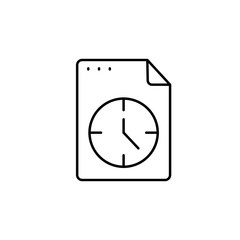 Poster - File, document, clock icon. Simple line, outline vector of icons for ui and ux, website or mobile application