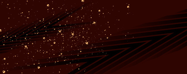 Aufkleber - Merry Christmas gold frame vector elegant on dark banner design of sparkling lights garland