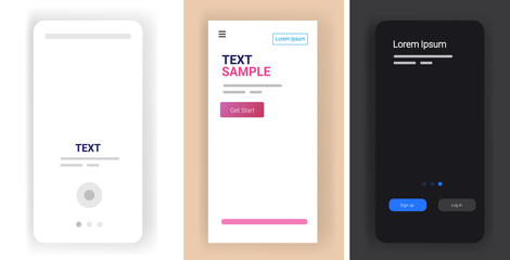 Poster - different mobile app screens set horizontal copy space vector illustration