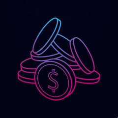 Poster - Coins nolan icon. Simple thin line, outline vector of banking icons for ui and ux, website or mobile application