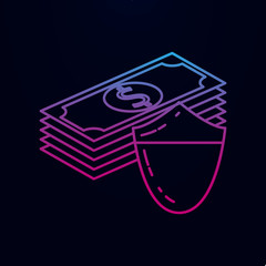 Poster - Protection of money nolan icon. Simple thin line, outline vector of banking icons for ui and ux, website or mobile application