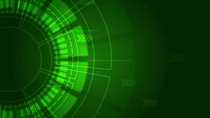 Poster - green circle futuristic technology rotation on dark blue abstract background, future concept