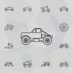 Poster - Truck bigfoot car icon. Bigfoot car icons universal set for web and mobile