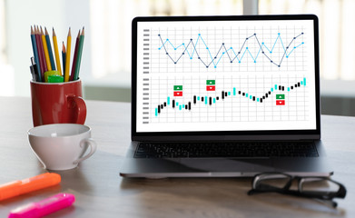 Poster - business man sales increase revenue shares and customer marketing sales dashboard graphics concept a