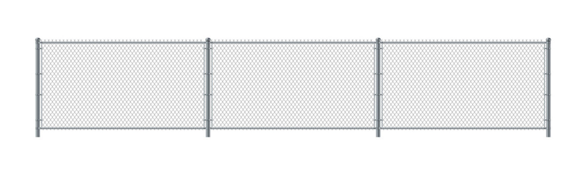 Chain link fence. Metal Wire Fence. Wire grid construction