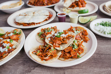 Canvas Print - Tacos al Pastor, Mexican food in Taqueria Mexico City