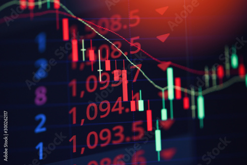 Fotografía Stock market exchange loss trading graph analysis investment indicator business