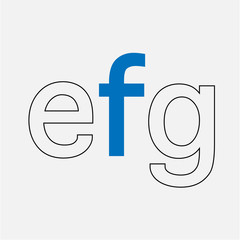 Poster - vector icon letter alphabet f abc