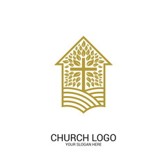 Wall Mural - Church logo. Christian symbols. House of Rising Faith