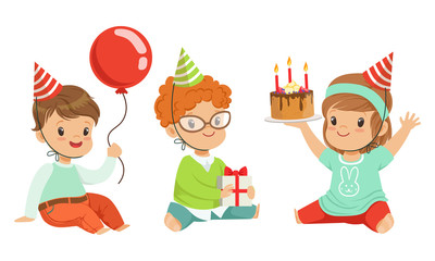 Poster - Toddlers birthday. Vector illustration on a white background.