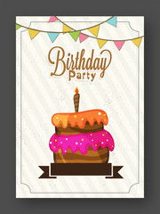 Sticker - Birthday Invitation or Greeting Card.