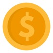 Dollar money coin icon. Flat illustration of dollar money coin vector icon for web design