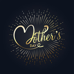 Poster - Golden Mother's Day lettering design.