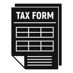 Sticker - Tax form icon. Simple illustration of tax form vector icon for web design isolated on white background