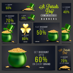 Wall Mural - sale banners set for st. patrick's day celebration.