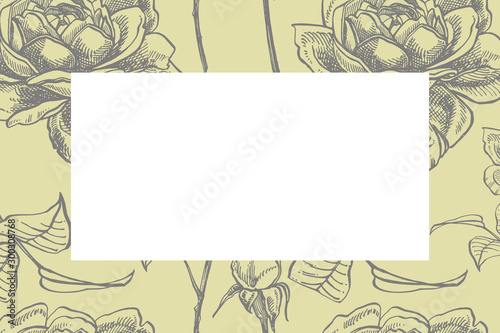 Wild rose flowers drawing and sketch illustrations. Decorative floral set for...