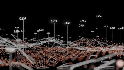 Poster - Big Data Visualization. 3D illustration infographic