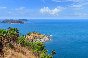 Wall Mural - Laem Promthep Cape, the most beautiful and famous sunset watching viewpoint in Phuket, Thailand