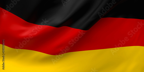 National Fabric Wave Closeup Flag of Germany Waving in the Wind Poster Mural XXL