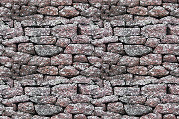 Aufkleber - seamless texture. stone wall made of boulders of granite.