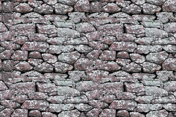 Aufkleber - seamless texture. stone wall made of boulders of granite.