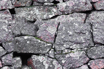 Poster - seamless texture. stone wall made of boulders of granite.