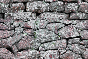 Poster - seamless texture. stone wall made of boulders of granite.