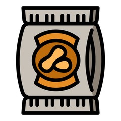 Poster - Whole peanut package icon. Outline whole peanut package vector icon for web design isolated on white background