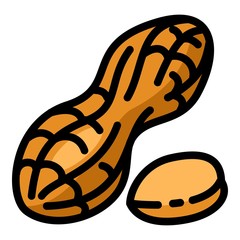 Poster - Natural peanut icon. Outline natural peanut vector icon for web design isolated on white background
