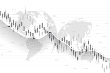 Poster - Stock market or forex trading graph in graphic concept for financial investment or economic trends business idea design. Worldwide finance background. Vector illustration.