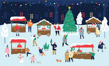 Christmas Candy Market. A Xmas Vector Illustration