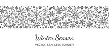 Snowflake Seamless Border Pattern Christmas Vector